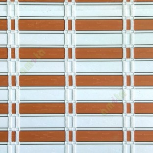 Orange white color horizontal stripes flat scale vertical thread stripes cylinder stick rollup mechanism PVC Blinds